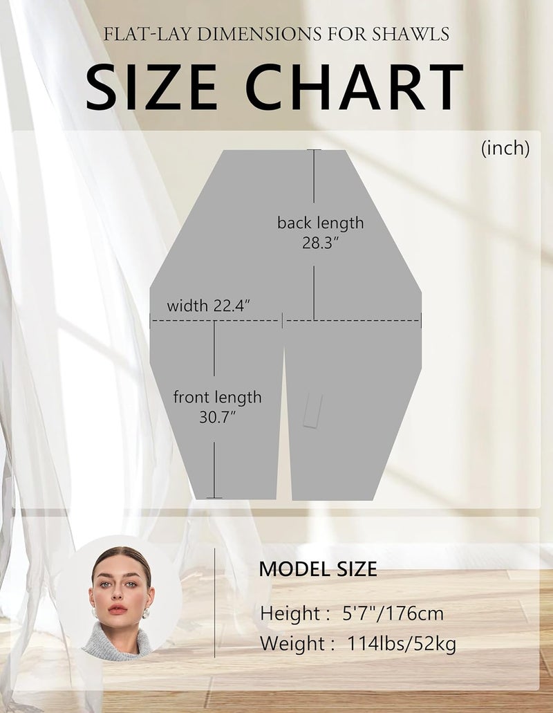 Puli Women's Elegant Shawl Wraps Soft Open Front Poncho Sweater for Spring Fall Winter - Image 5